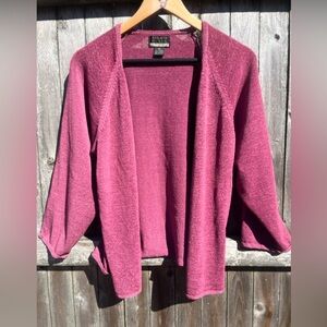 Sigrid Olsen Open-Front Berry Pink Cardigan